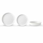 Ensemble d'assiettes à dîner 18 pièces en porcelaine blanche au design élégant - Egle Viadurini