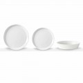 Ensemble d'assiettes à dîner 18 pièces en porcelaine blanche au design élégant - Egle