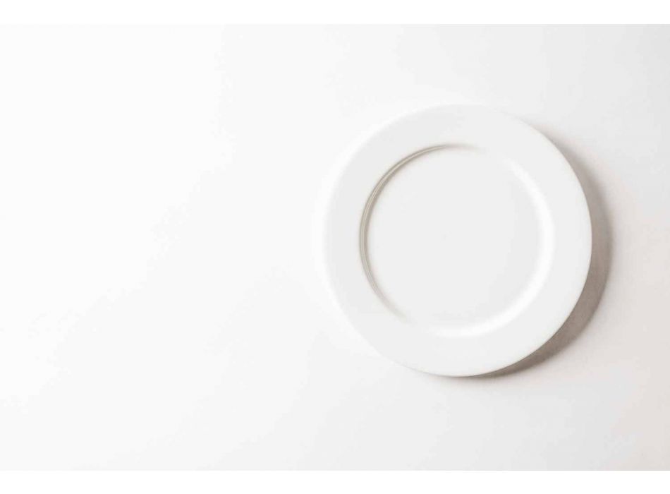 Ensemble d'assiettes en porcelaine design blanc 24 pièces - Samantha Viadurini