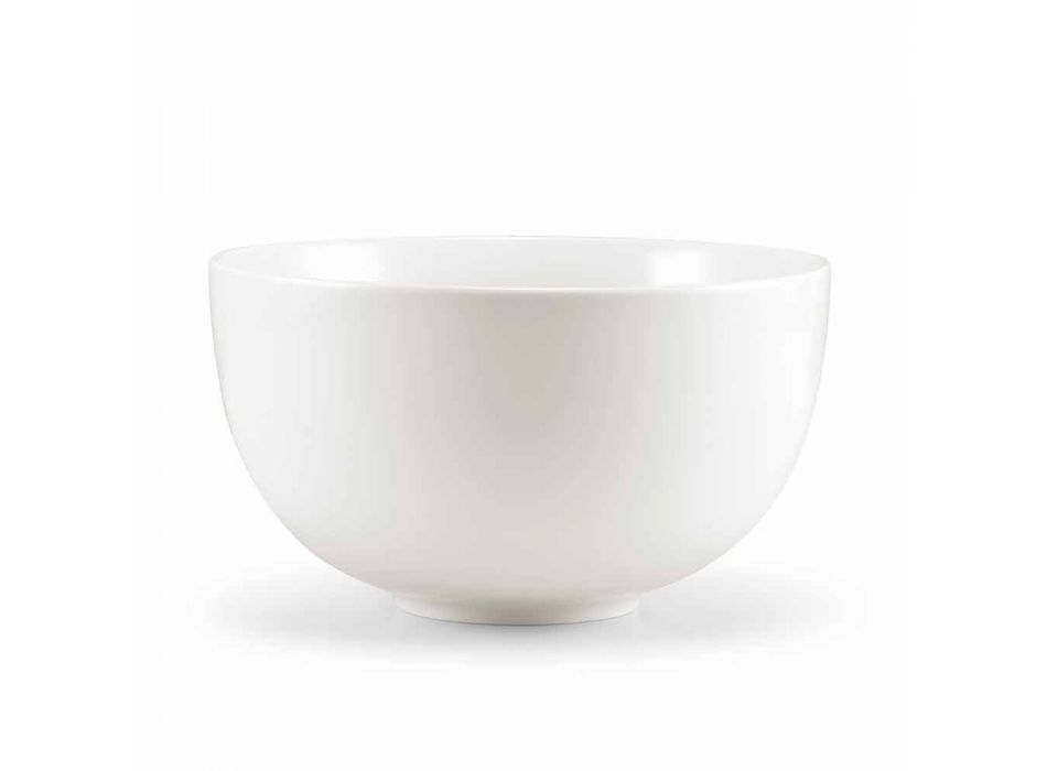Assiettes à dîner modernes en porcelaine blanche, 25 pièces - Basal Viadurini
