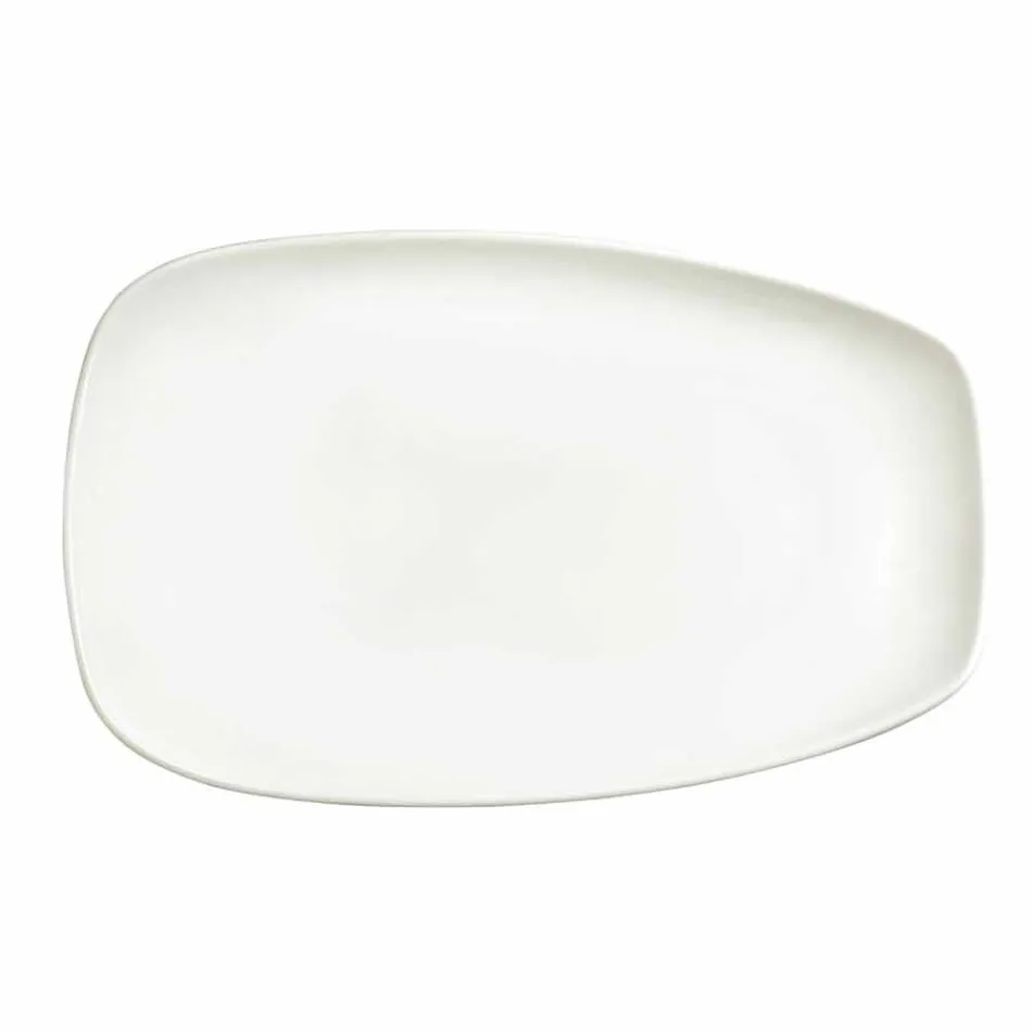 Dîner en porcelaine blanche ou service de plats de service - Nalah Viadurini