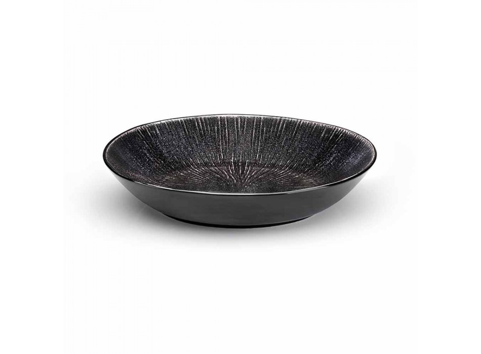 Service de vaisselle 28 pièces design moderne complet en porcelaine noire - Skar Viadurini