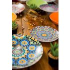 Assiettes à dîner ethniques colorées en porcelaine et grès 18 Mad - Maroc Viadurini