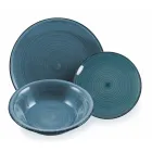 Service de Vaisselle en Dolomite Dur Nuances de Bleu 18 Pièces - Abruzzes Viadurini