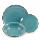 Service de Vaisselle en Dolomite Dur Nuances de Bleu 18 Pièces - Abruzzes Viadurini