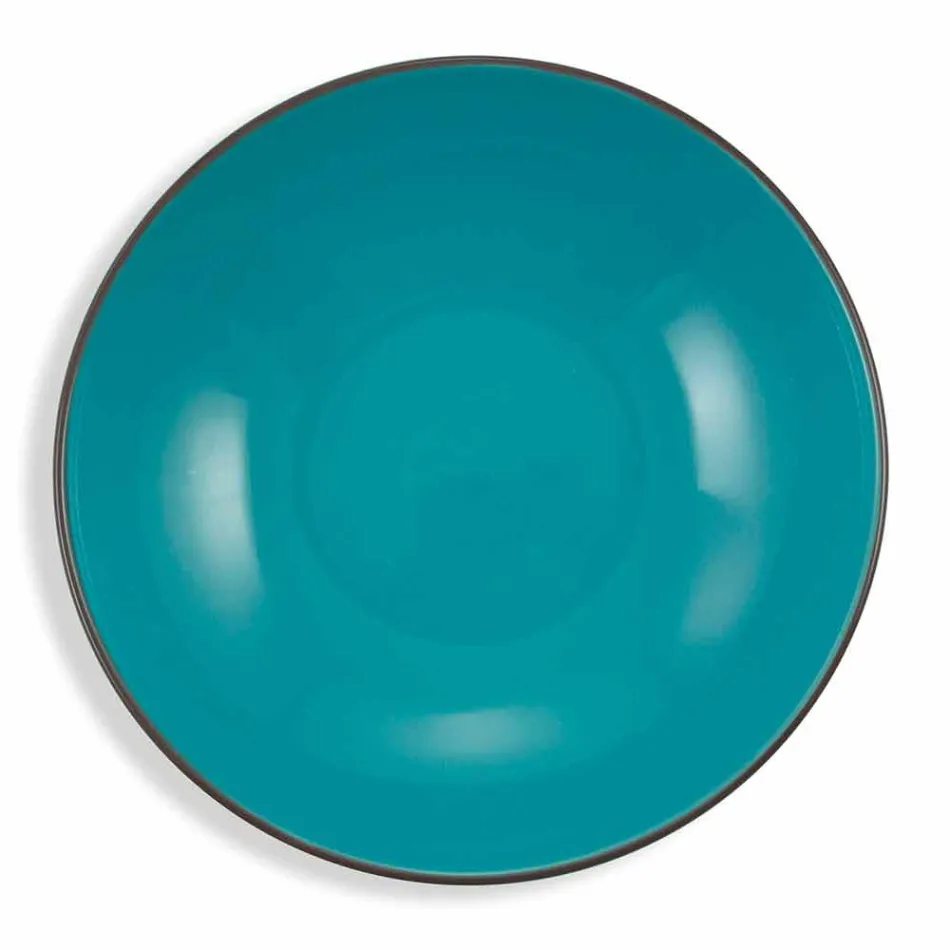 Service de vaisselle en porcelaine colorée en porcelaine moderne 18 pièces - Timesquare Viadurini