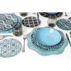 Service de vaisselle en porcelaine colorée en porcelaine moderne 18 pièces - Timesquare Viadurini