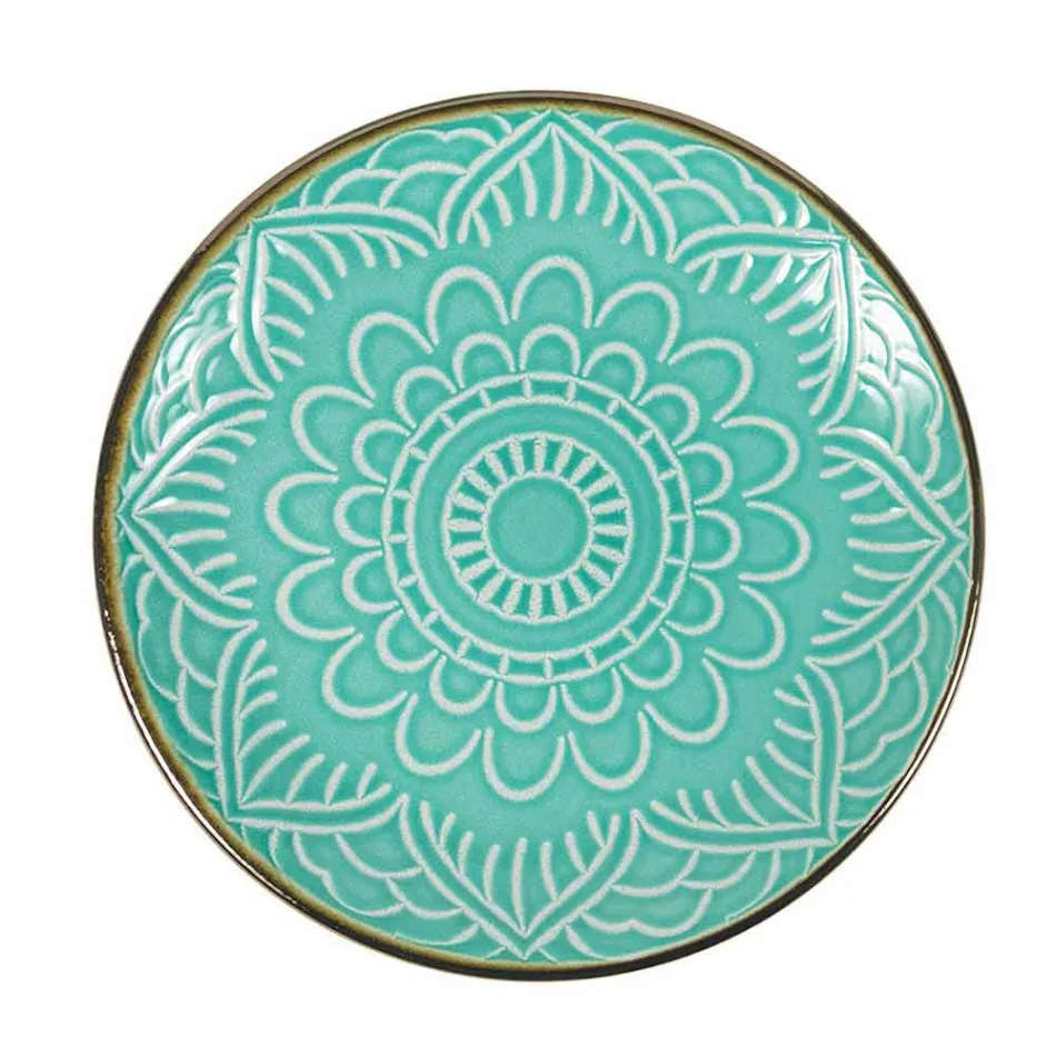 Service de vaisselle en dur gris dolomite, bleu clair ou bleu 18 pièces - Arabe Viadurini