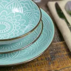 Service de vaisselle en dur gris dolomite, bleu clair ou bleu 18 pièces - Arabe Viadurini