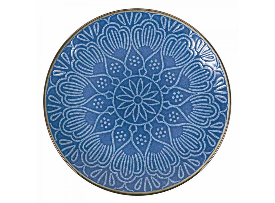 Service de vaisselle en dur gris dolomite, bleu clair ou bleu 18 pièces - Arabe Viadurini