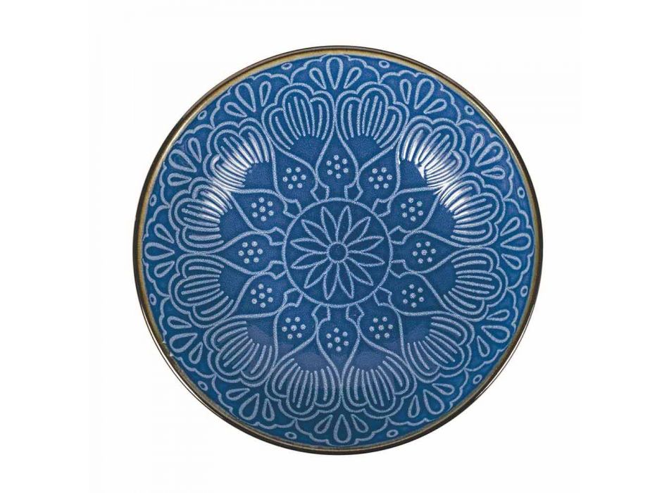 Service de vaisselle en dur gris dolomite, bleu clair ou bleu 18 pièces - Arabe Viadurini