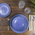 Service de vaisselle en dur gris dolomite, bleu clair ou bleu 18 pièces - Arabe Viadurini