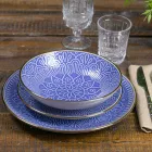 Service de vaisselle en dur gris dolomite, bleu clair ou bleu 18 pièces - Arabe Viadurini