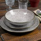 Service de vaisselle en dur gris dolomite, bleu clair ou bleu 18 pièces - Arabe Viadurini