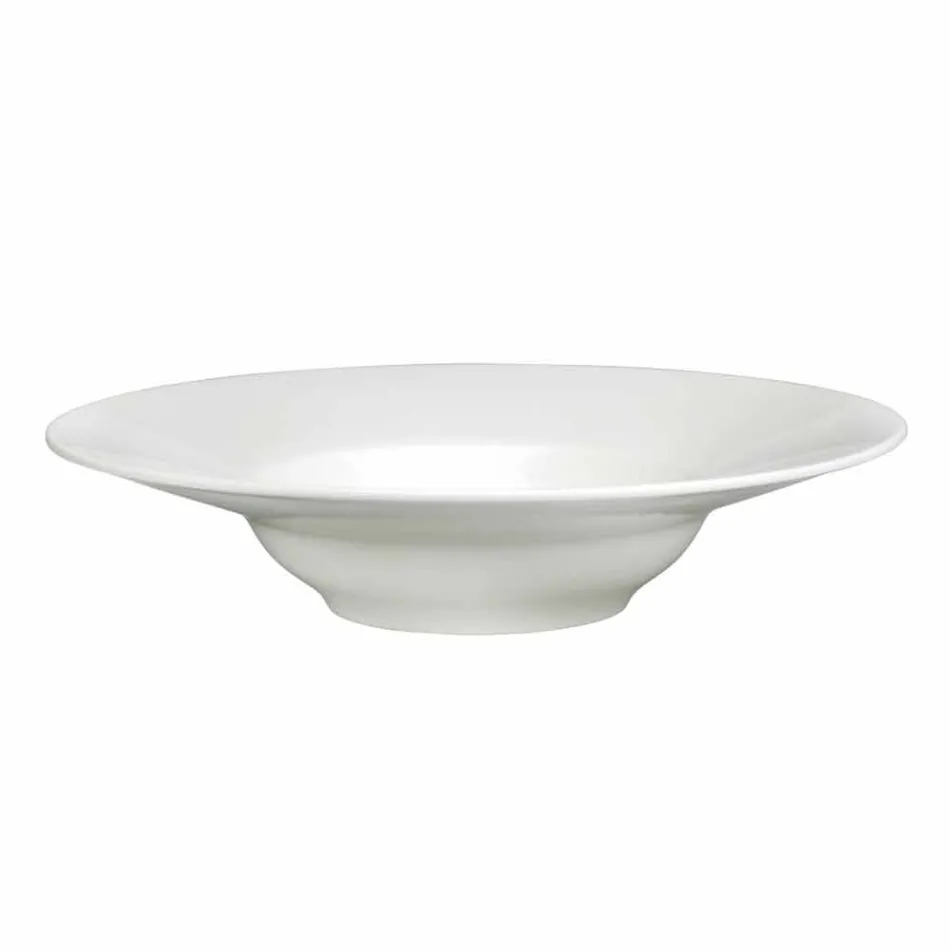 Service de vaisselle en porcelaine blanche 23 pièces design moderne et élégant - Nalah Viadurini