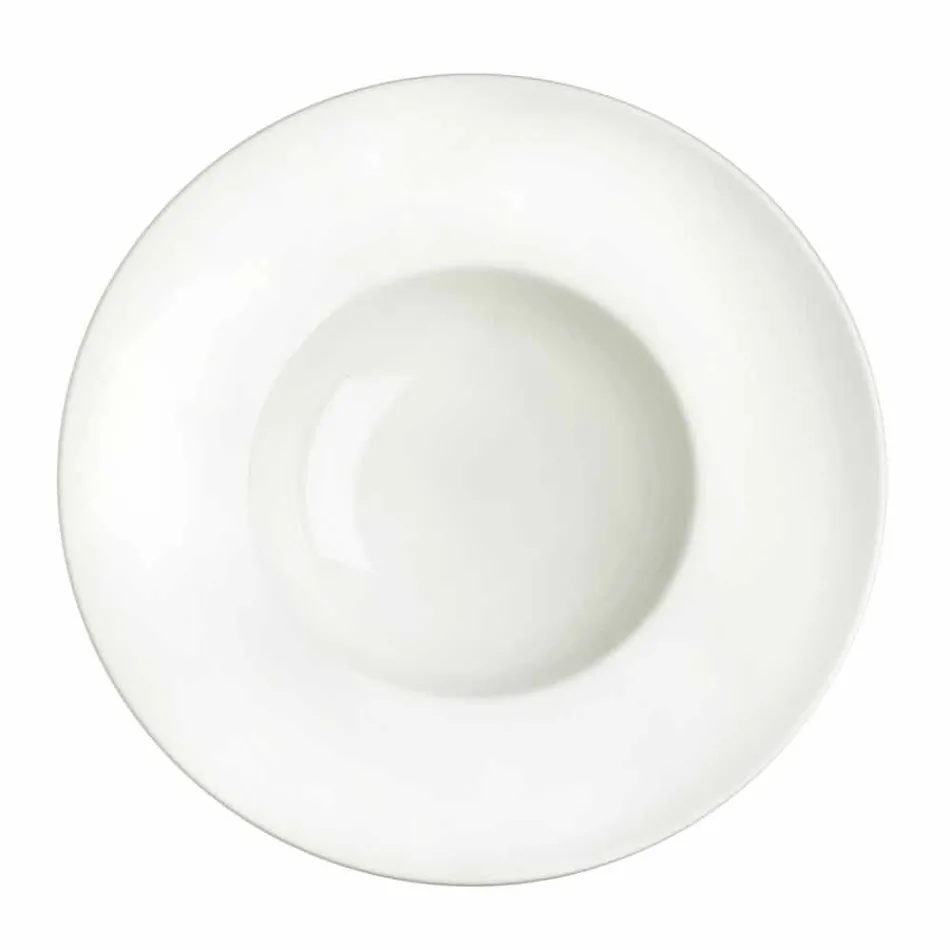 Service de vaisselle en porcelaine blanche 23 pièces design moderne et élégant - Nalah Viadurini