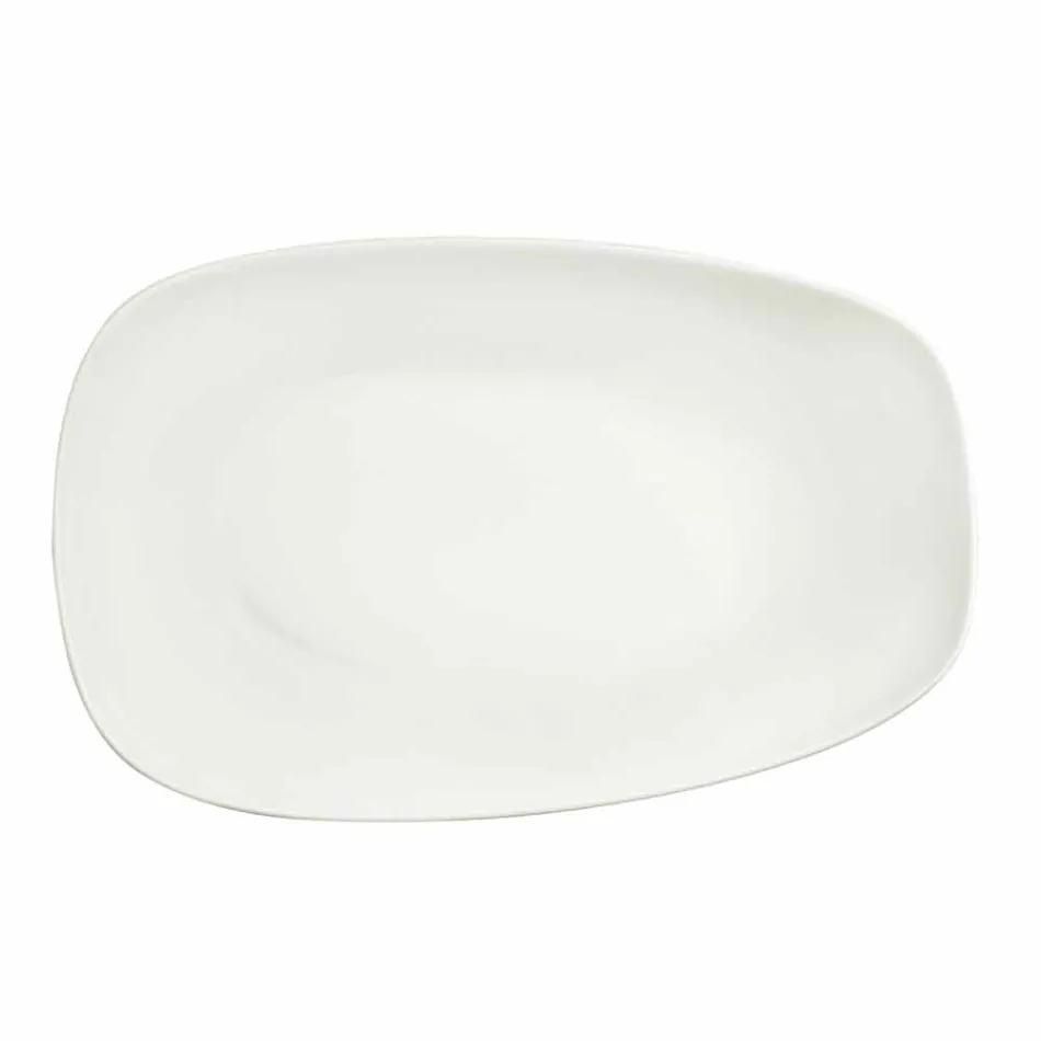 Service de vaisselle en porcelaine blanche 23 pièces design moderne et élégant - Nalah Viadurini