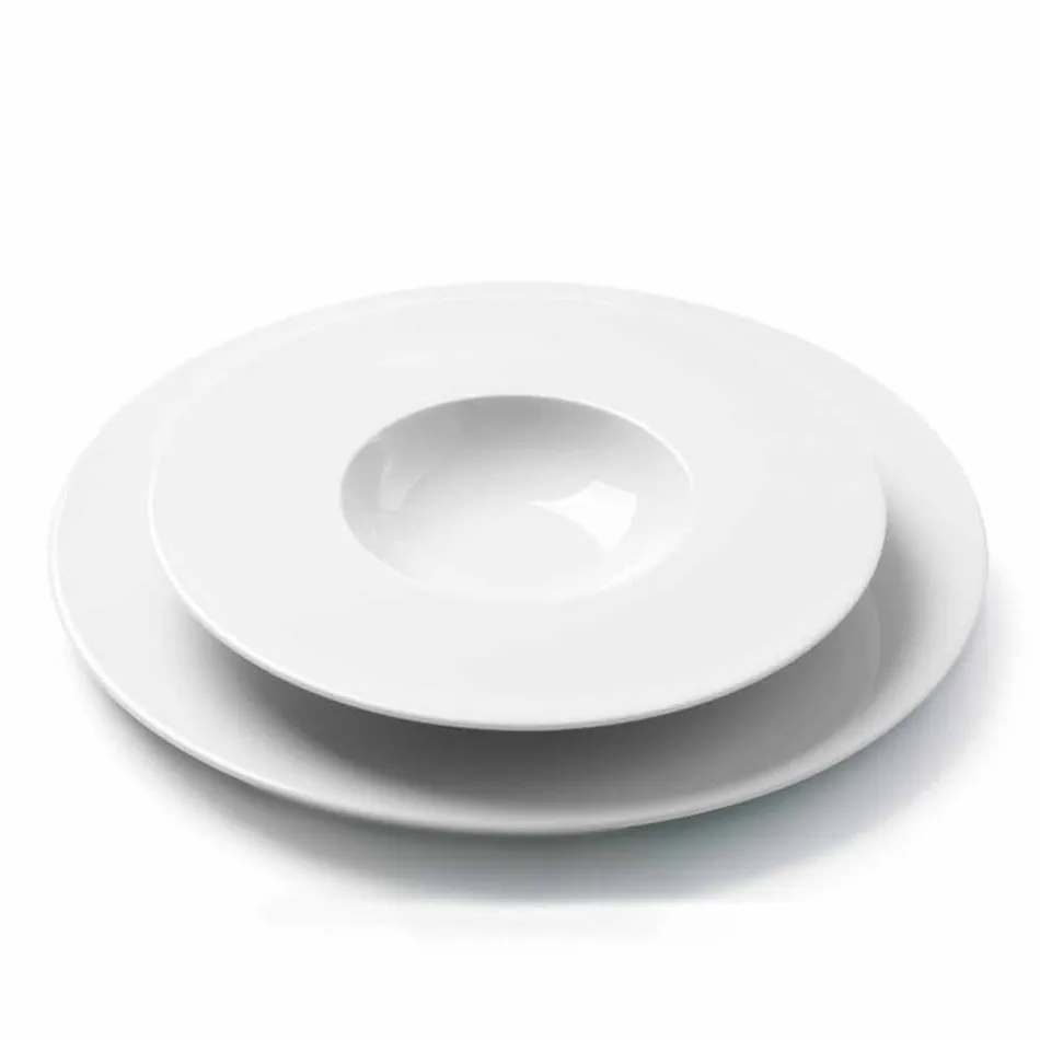 Ensemble de dîner moderne et élégant en porcelaine 24 pièces - Télescope Viadurini