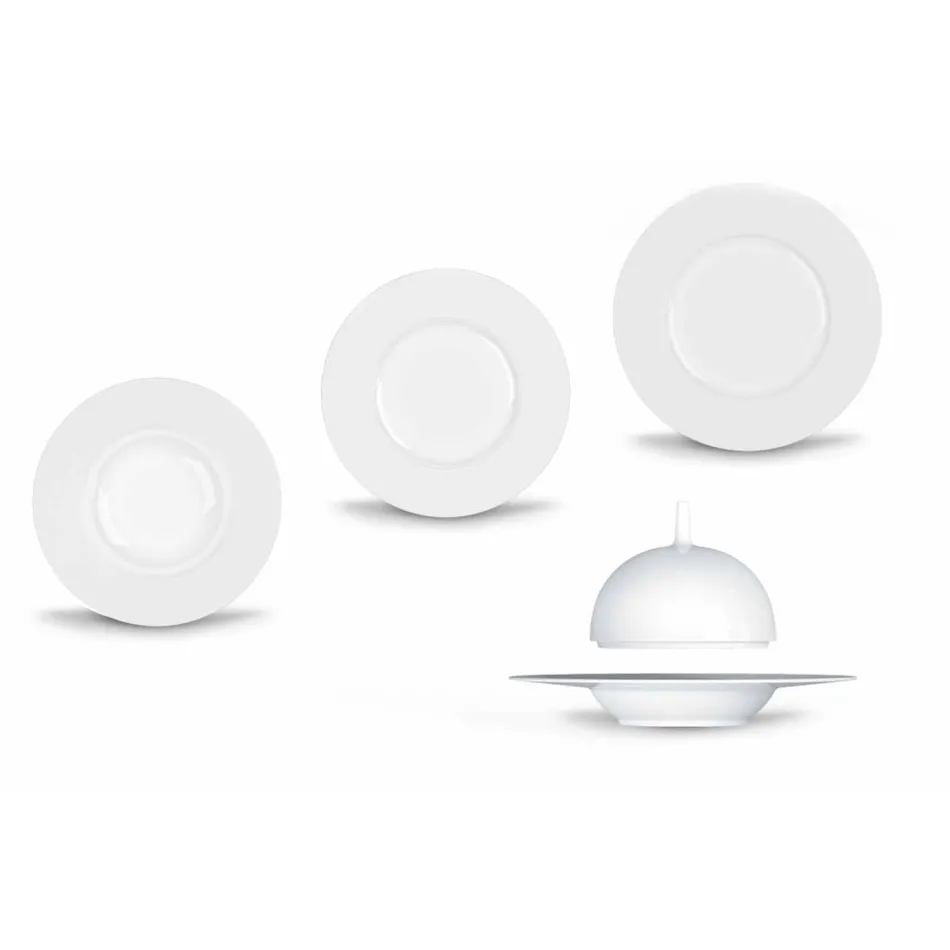 Ensemble de dîner moderne et élégant en porcelaine 24 pièces - Télescope Viadurini