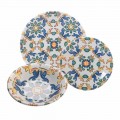 Ensemble de vaisselle moderne en céramique colorée, 18 pièces complètes - Abatellis