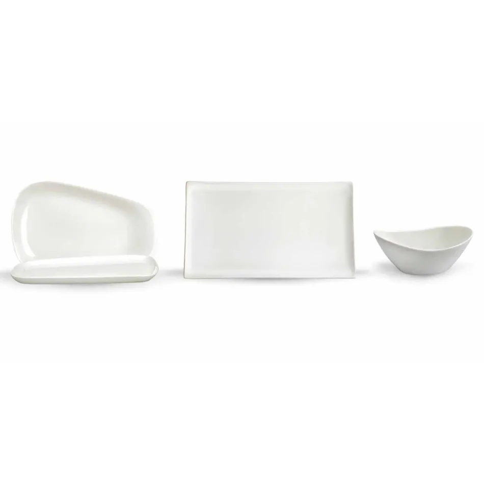Assiette à dîner ou assiettes en porcelaine 14 pièces - Nalah Viadurini