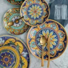 Ensemble de Couverts en Acier Or Satiné Effet Tortue 24 Pièces - Rock Viadurini