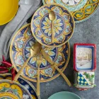 Ensemble de Couverts en Acier Or Satiné Effet Tortue 24 Pièces - Rock Viadurini