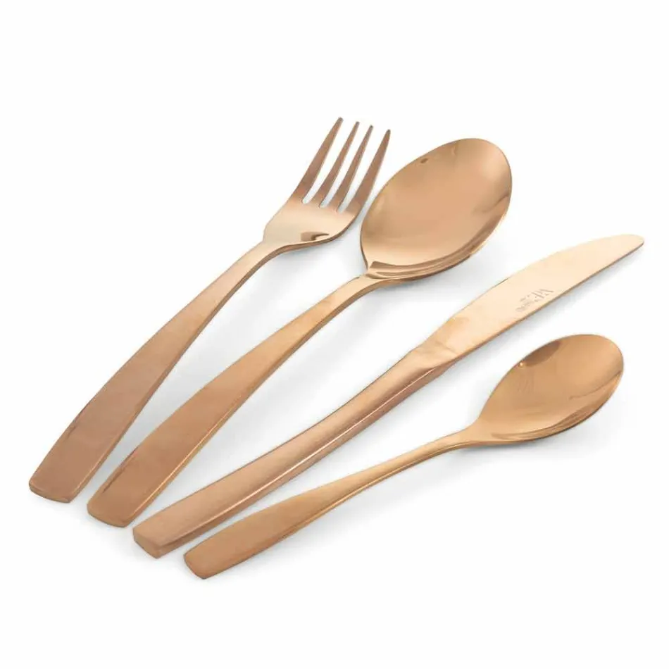 Ménagère de luxe en acier inoxydable 24 pièces - Wisconsinpos Viadurini