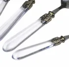 Ménagère en Acier et Manche Plastique Transparent 24 Pcs - Palazzo Viadurini