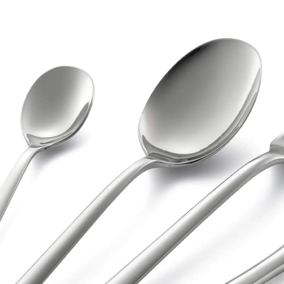 Set de Couverts en Acier Inoxydable Poli Design Carré 24 Pièces - Bumbun Viadurini