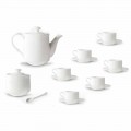 Ensemble de tasses à café en porcelaine blanche Design empilable 15 pièces - Samantha