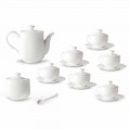 Ensemble de tasses à thé en porcelaine blanche 21 pièces avec couvercle - Samantha