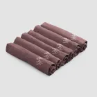 Service de serviettes élégant en lin avec bord plié, 6 pièces colorées - Onestini Viadurini