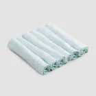 Service de serviettes élégant en lin avec bord plié, 6 pièces colorées - Onestini Viadurini
