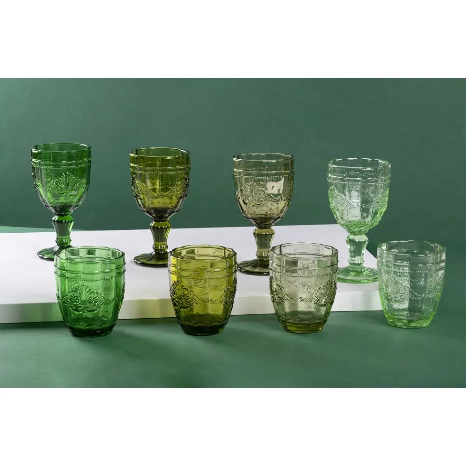 Coffret de 12 Verres à Eau 265 ml en Verre à Décor Arabesque - Arabe Viadurini