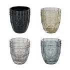 Coffret de 12 Verres à Eau 265 ml en Verre à Décor Arabesque - Arabe Viadurini