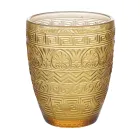 Coffret de 12 verres à eau 300 ml en verre coloré et travail en relief - Sirène Viadurini