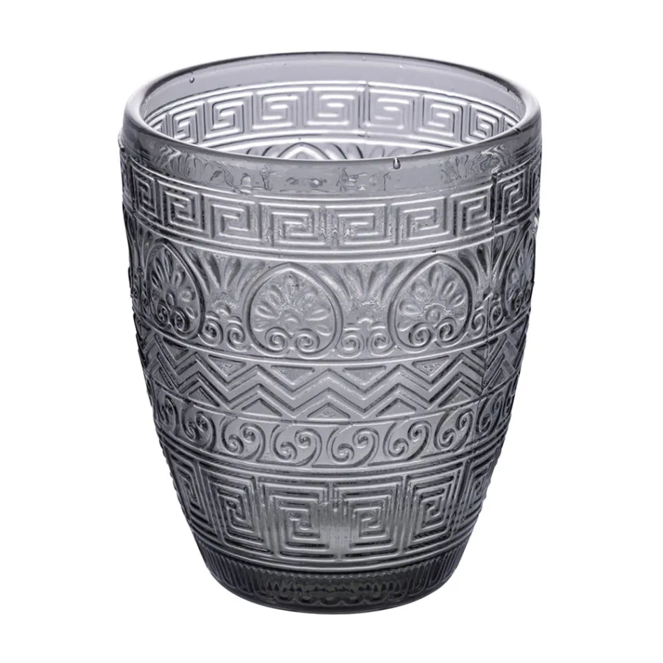 Coffret de 12 verres à eau 300 ml en verre coloré et travail en relief - Sirène Viadurini