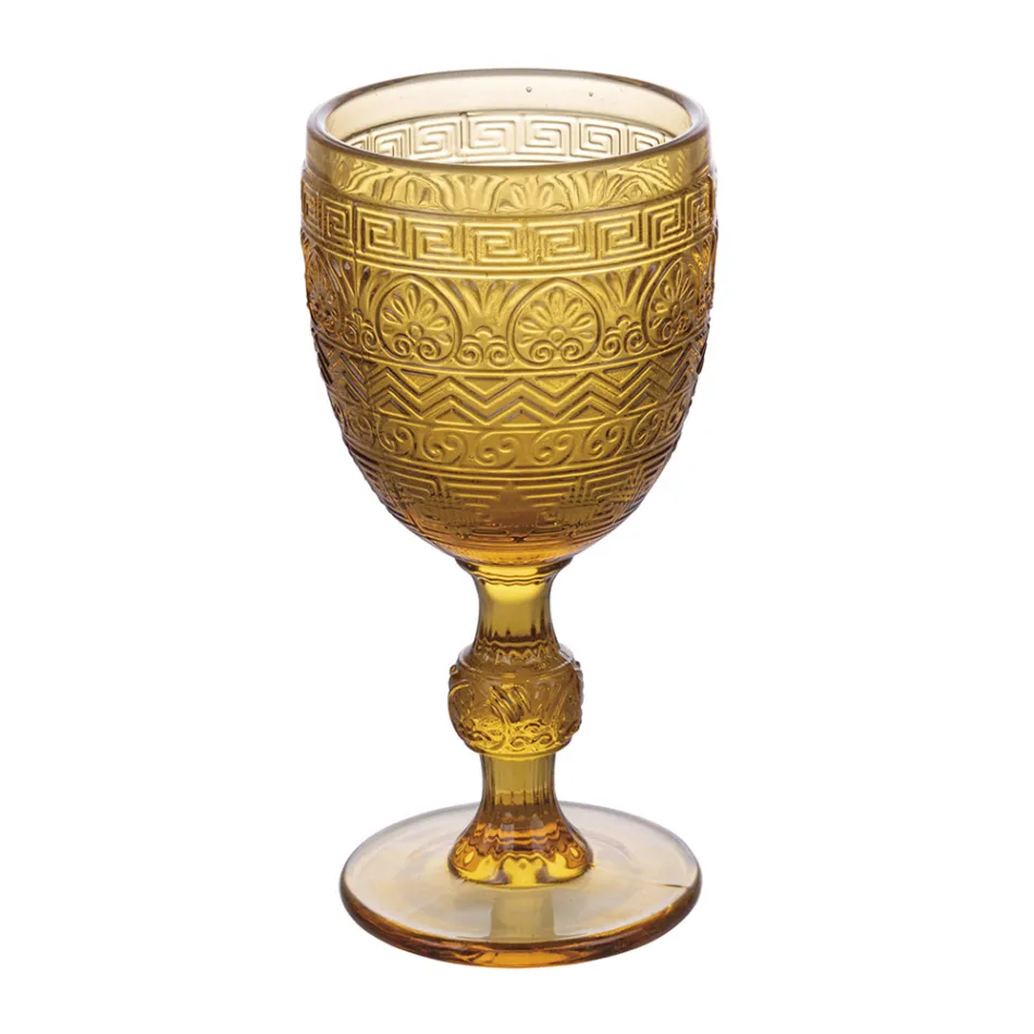 Coffret de 12 Gobelets 210 ml en Verre Coloré et Travail en Relief - Coucher de Soleil Viadurini