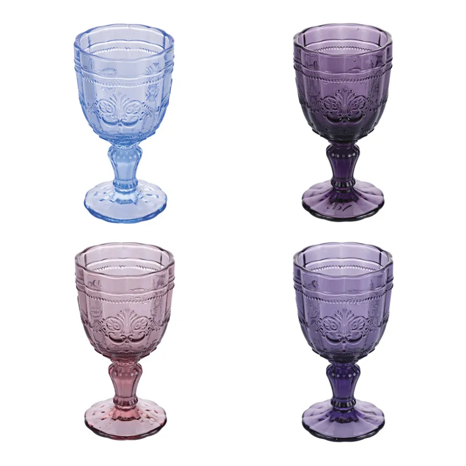 Set de 12 Gobelets en Verre 265 ml à Décor Arabesque - Arabe Viadurini