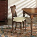 Ensemble de 2 chaises en noyer et tissu avec pieds tournés, fabriquées en Italie - Biotite