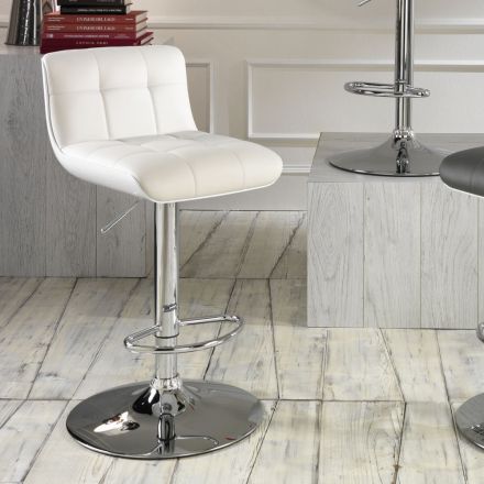Ensemble de 2 tabourets rembourrés design Ida, hauteur réglable Viadurini