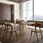 Ensemble de 4 chaises de salle à manger élégantes en bois massif, fabriquées en Italie - Numa Viadurini