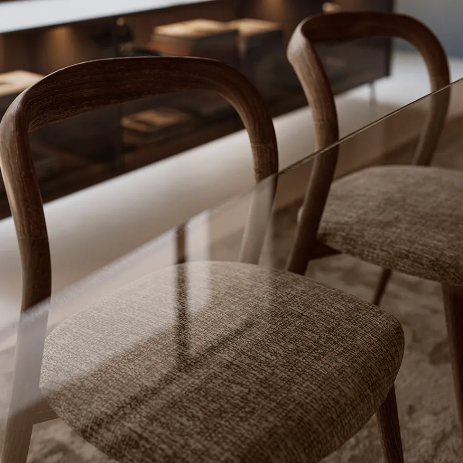 Ensemble de 4 chaises de salle à manger élégantes en bois massif, fabriquées en Italie - Numa Viadurini