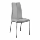 Septembre 4 chaises en cuir design faux et chrome moderne métal Alba Viadurini
