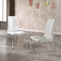 Set de 4 chaises de design Alba, en simili-cuir et métal chromé