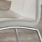 Septembre 4 chaises en cuir design faux et chrome moderne métal Alba Viadurini