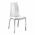 Septembre 4 chaises en cuir design faux et chrome moderne métal Alba Viadurini