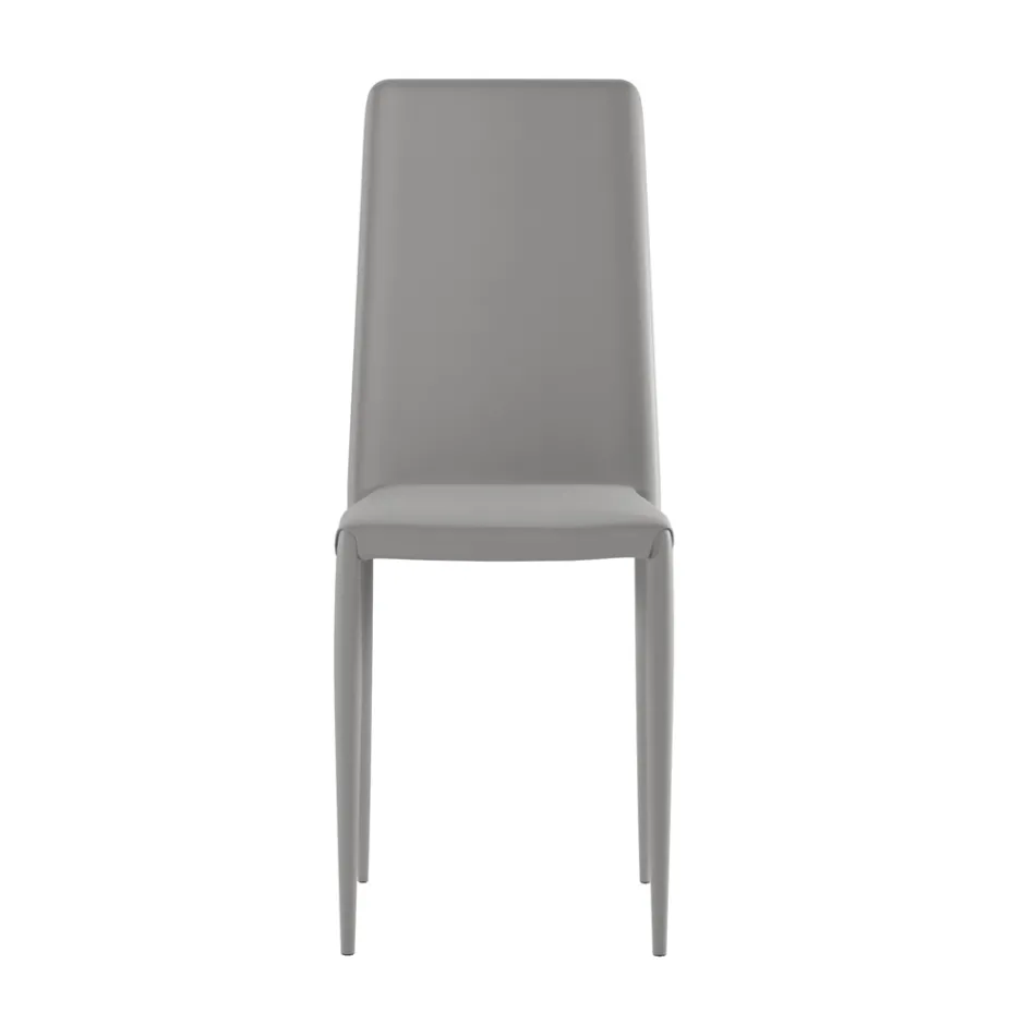 Ensemble de 4 chaises modernes en similicuir blanc, gris ou gris tourterelle - Dora Viadurini
