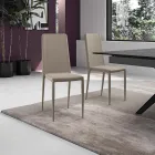 Ensemble de 4 chaises modernes en similicuir blanc, gris ou gris tourterelle - Dora Viadurini